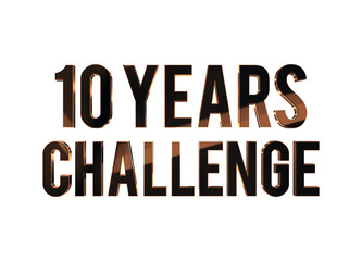 10 years challenge 3D render metallic text