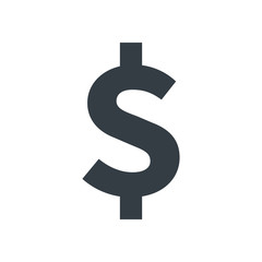 Flat dollar sign, currency icon