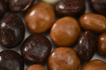  Dark ,white,brown dragee in chocolate cover. 