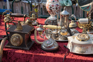 Vintage phones for sale at old Jaffa Flea Market at Tel Aviv
