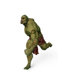 green ogre in white background