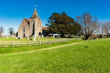St George's church in Ivychurch on Romney Marsh in Kent, England