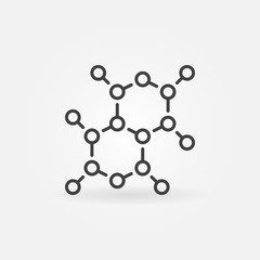 Vector chemical structure concept icon or design element in thin line style