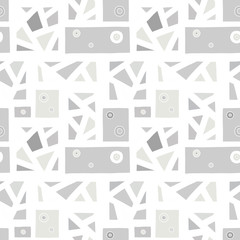 Seamless vector pattern, vintage grey geometric background with rhombus, triangles, lines. Print for decor, wallpaper, packaging, wrapping, fabric. Triangular graphic design. Line drawing, retro style