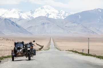 Sidecar riding in the mountains