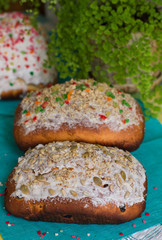 homemade baking easter pasca on the table