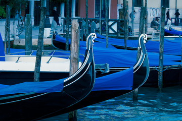 Fototapeta na wymiar Venice gondolas at the pier
