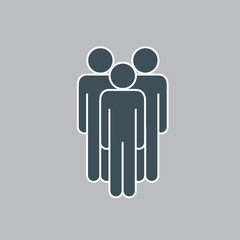 Set of Icon in flat style isolated on grey background. Vector People.