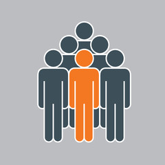 Set of Icon in flat style isolated on grey background. Vector People.