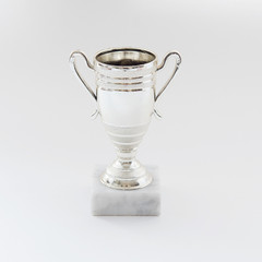 Winner cup on white background. Silver Cup of the winner.