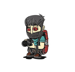 Cartoon vector illustration of a Photographer or reporter profession concept.