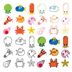 ocean animals collection design