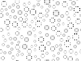 Abstract dots seamless pattern. Black white polka dots texture. Circle pattern. Abstract geometric ornament vector background. Template for presentation, business cards, Design elements for fabric