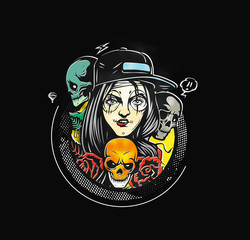 Halloween Paper Cut Tags, Labels , peel off sticker vector illustration.