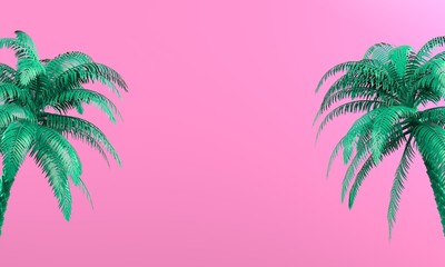 Fototapeta na wymiar Palms tree tropical plant dream beach symbol design element great vacation tour concept. 3d render - Illustration