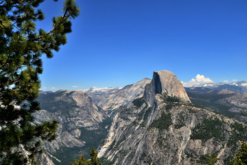 Half Dome and mountain landscape in Yosemite National Park, California, USA