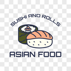 asian food logo isolated on transparent background. vector illustration