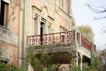 balcony of an old abandoned house