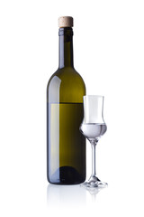 bottle of grappa isolated on white