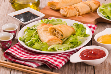 Spring rolls.