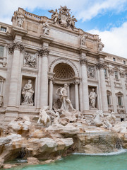 Fototapeta na wymiar The Trevi Fountain is a fountain in the Trevi district in Rome, Italy.