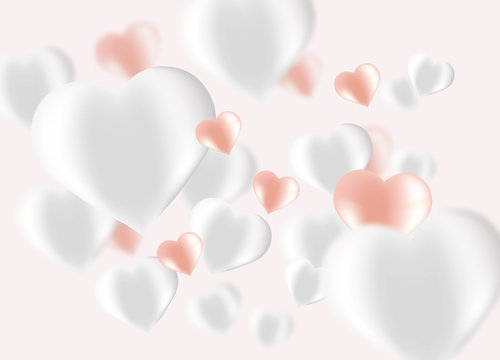 weiße und rosa Herzen