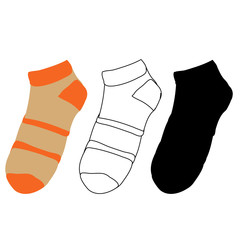 isolated, sock striped