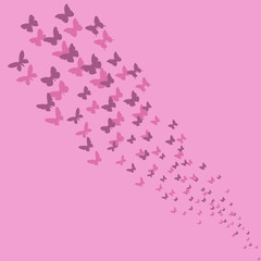 Fototapeta na wymiar background pink with butterfly silhouette
