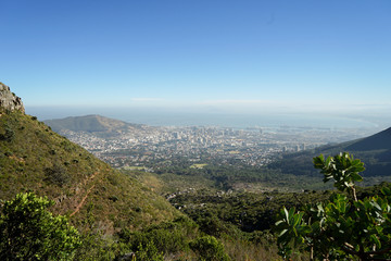 Fototapeta na wymiar Large View Lion's Head Cape Town Sky Sea Mountain