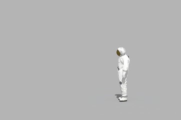 3d rendering space man on white background -  illustration