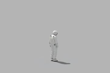 3d rendering space man on white background -  illustration