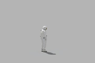 3d rendering space man on white background -  illustration