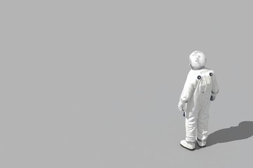 3d rendering space man on white background -  illustration