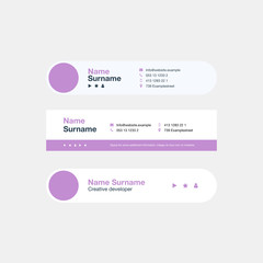 Corporate Email Signature Design Pink Blue Vertical