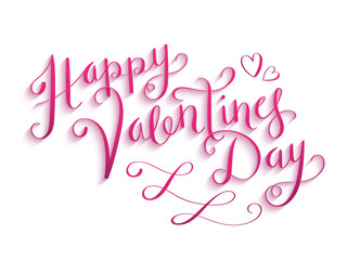 HAPPY VALENTINE’S DAY pink and purple brush calligraphy banner 