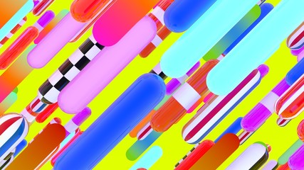 3d rendering abstract capsule colorful background