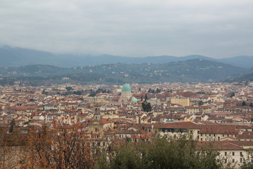 Florence city view from the mountain hill