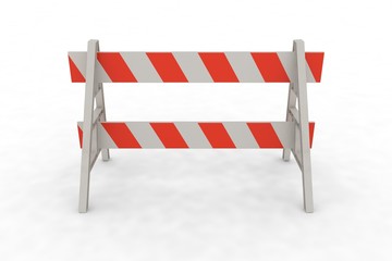 3d rendered illustration red and white  barricade