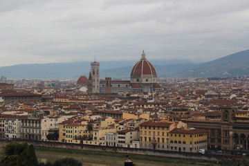 Fototapeta na wymiar Florence city view from the mountain hill