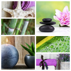 Spa theme photo collage composed of different images