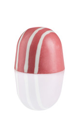 Luxury handmade pink chocolate candy isolated on white background