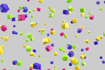 Abstract 3d rendering of cube particles