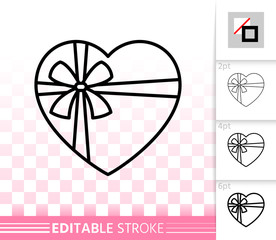 Box of candy simple black line vector icon