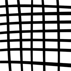 Black and white stylized plaid cell background. Abstract geometric gingham pattern