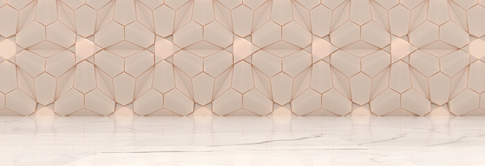 Empty Futuristic Hall (3D Illustration) © Vidady