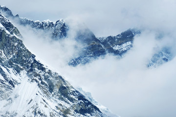 Fototapeta na wymiar Snowy mountains peaks. Nepal Himalayan