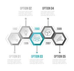 Company milestone with business icons - company timeline. Vector
