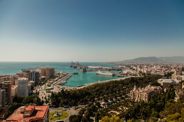Malaga the best view of the city, sun rise and panorama