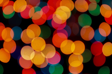 Abstract colorful defocused circular facula. Bokeh blurred color light can use background. new year bokeh defocus