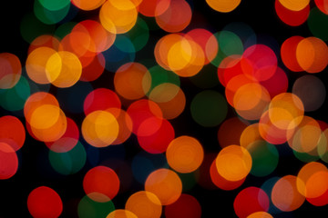 Abstract colorful defocused circular facula. Bokeh blurred color light can use background. new year bokeh defocus